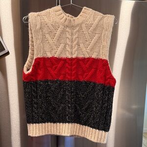 GANNI Colorblock Cable Knit Vest